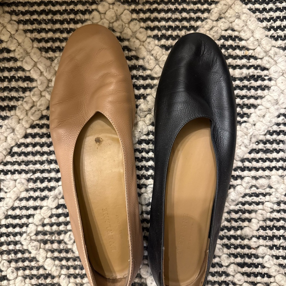 Everlane Black and Tan Leather Loafers